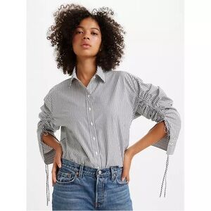 Levi's Women's Black and White Striped Top